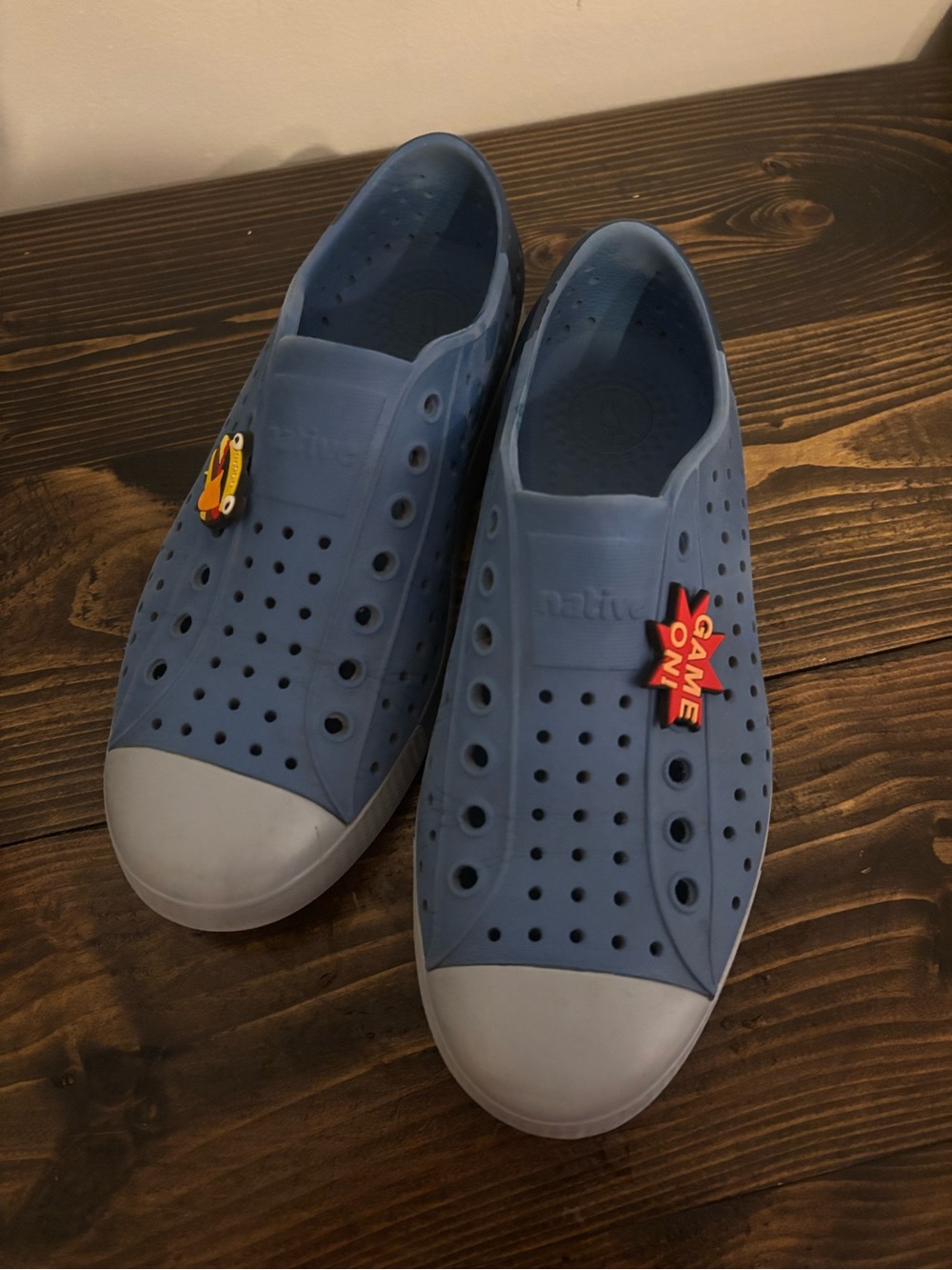Men's Blue Slip-On Water Shoes with blue  Toe Cap